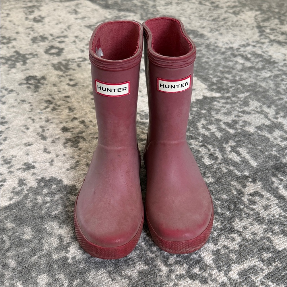 Hunter Kids toddler rain boot red size 8 matte